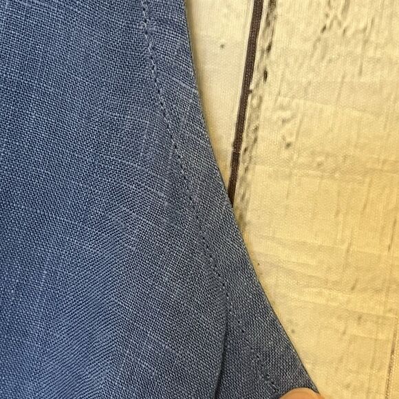 Bryn Walker Womens Linen Tunic Tank Dress Size L Elastic Hem Lagenlook Blue - Picture 13 of 14